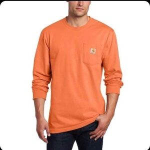 Carhartt Mens Orange Long-sleeve Shirt